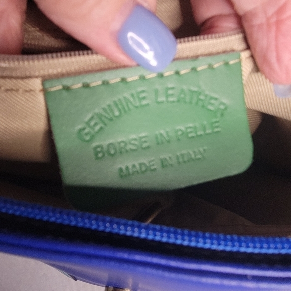 Silvano Borgatti Leather Color Block Handbag NWT - Picture 11 of 14